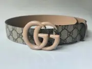 Gucci GG Marmont Supreme G Print Belt 70 28 Beige Camel Tan Buckle Gray Monogram