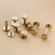 Binding Chicago Screw Rivets Solid Brass Nail Stud Leathercraft Decoration 10Pcs