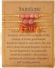 COLORFUL BLING 3Pcs Natural Stone Bracelet for Women Men Healing Crystal Chip Bead Bracelets Spiritual Amethyst Rose Quartz Chakra Bracelets Set Anxiety Reiki Energy Power Healing Crystals Jewelry