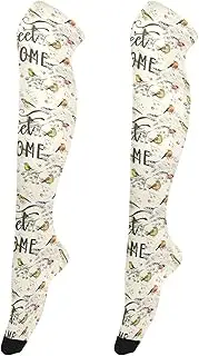 [Caihoyu] Thigh High Socks for Tall Women Comfortable Tall Thigh High Stockings Extra Long Knee-High Stockings for formal Events Birds Sweet Home, Birds Sweet Home