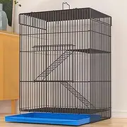 3-Story Rabbit Cage Indoor Bunny Hutch with 1 Deep Pull-Out Tray, Guinea Pig Cage Metal Wire Netting Villa, Small Animals House for Ferret, Squirrel, Hedgehog (Size : A)