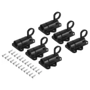 Spring Loaded Latch Pin, 6Pcs - Aluminum Alloy Round Tip of Pin Upward (Black)