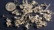 4mm Silver plated open clam shell metal bead tips 100+pcs clasp findings fpc204
