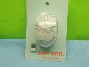 New Surf ONN Wireless Mouse | 5-Button White Marble Compact For Computer