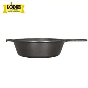 美國Lodge進口鑄鐵深型湯鍋 家用無涂層不易粘煎炒燉多用途牛排鍋