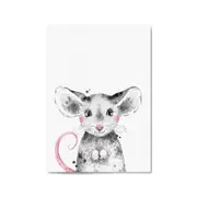 Cute Blushing Baby Mouse Nursery Animal Wall Art
