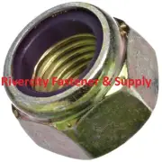 1/2-13 Coarse Thread Grade 8 Nylon Insert Hex Lock Stop Nut Yellow Zinc 500 pcs