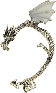 [FRCOLOR] Luminous Ear Clip Dragon Earrings Luminous Ear Hooks Male Ear Clips Ear Decoration Jewelry Retro Clip Wrap Earring Dragons Lure Earring Trendy Earrings Black Metal
