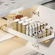 SENIURIS Expandable Pull-Out Cabinet Drawer with Adhesive Nano Film, Convenient Storage Solution for Kitchen, Pantry, Bathroom Storage.(53x30 cm)