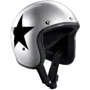 Bandit Jet Star Silver Jet Helmet, black-silver, Size L for Men Black Silver