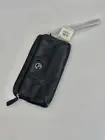 Coach Vintage Black Leather Wristlet Wallet Double Zip Striped Satin Lining 8x4