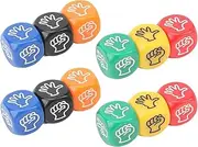 Rissunkv Board Game Dice - Interactive Finger Game Dice - 6-Sided Family Games Fun Dice, Set of 12 Party Game Dice, Rock Paper Scissors Dice for Family Nights
