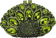 [Boutique De FGG] Women Peacock Clutch Purses for Women Formal Crystal Evening Bags Bridal Wedding Rhinestone Clutch Bag,Mini