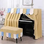 Grand Piano Cover, Dust Cover Piano Stool Full Cover, Half Open Nordic Simple Modern Dust Cover, Cloth Towel Pennant Piano Set (Color : Piano Cover, Size : Double Stool Cover)