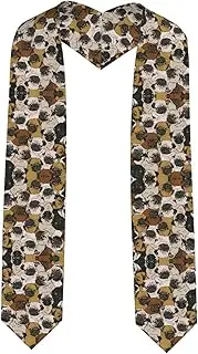[SKKNT] Imagen De Pug Print Graduation Shawl Stole For Academic Commencements Honor Sash Congratulations Gift