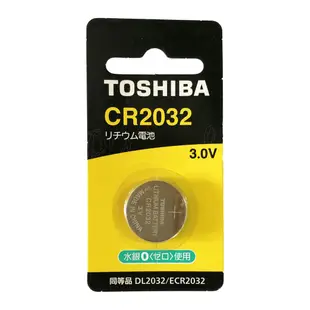 東芝TOSHIBA 鈕扣電池 CR2032 1入/卡 鈕扣環保電池 電子產品用電池 玩具電池 溫度計電池 計算機電池