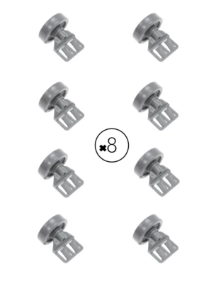 8 x GENUINE ASKO DISHWASHER BOTTOM LOWER BASKET WHEELS ASSEMBLY D5424