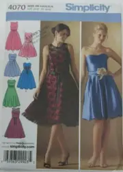 Simplicity Pattern 4070 Misses & Miss Petite Cocktail Dress Sew Pattern Sz 6-14