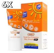 6X 30g. Minuss Sun Sol Ivory Facial Protection SPF40 PA+++ Oil Control No Sticky