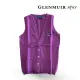 【Glenmuir】紫紅V領開襟毛衣(針織衫 毛衣 長袖毛衣 線衫)