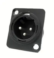 (2 PACK) PROCRAFT PXLRMP-B "D" Type Panel Mount XLRM Connector w/ Black Shell