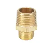 1/2" NPT x 3/8" NPT Male Hex Nipple Reducer Brass Pipe Fitting Connector Adapter