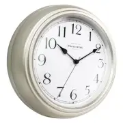 & Co Chic Home Collection 10" Molly Clock, Silent No Ticking, Silver Color.
