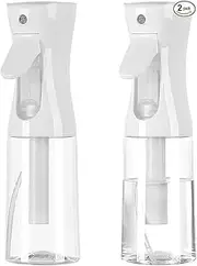 Continuous Mist Spray Bottle 2Pack,Ultra Fine Mist Sprayer(7.05oz/200ml),Refillable Water Mister for Cleaning,Hairstyling, Plants, Misting Skin Care Clear