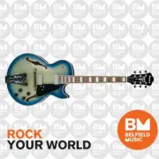 Ibanez GB10EM George Benson Signature Electric Guitar Hollow Body Jet Blue Burst