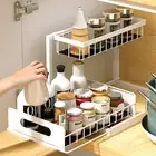 2-Tier under Sink Organizer and Storage, White Pull Out Cabinet Organizer Slide