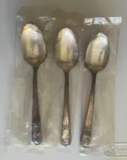 Presidential Set of 3 Silverplated Spoons Sealed Washington Adams Jefferson USA