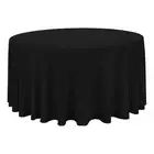 5 pc 132" Round Cloth Fabric Linen Tablecloth - Black - Wedding Restaurant ji