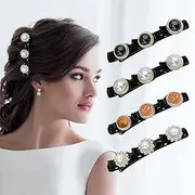 4Pcs Braided Hair Clips, Sparkling Crystal Stone Hair Clips for Braids with 3 Small Clips, Sturdy Double-layer Fixed Weave Hairpin Duckbill Clip Rhinestones Braided Hair Clips for Women (Style 2)