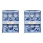 2x 6pc Glass 13cm Wine Charms Ocean Champagne Bottle Ring Tag/Marker Set Blue