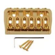 6 String Guitar Fixed Bridge for 6 String Strat Tele Style Guitar Gold