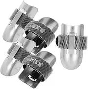 GLEAVI 5Pcs Stainless Steel Finger Guard Kitchen Cutting Safety Finger Protectors for Vegetable Preparation and Sewing Tasks Finger Covers for Injury Prevention