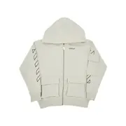 [OFF WHITE] OFF WHITE Diag print full-zip hoodie Kids 8Y 8Y Grey