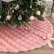 [Starry Dynamo] 72-Inch Bubble Faux Fur Tree Skirt, Baby Pink