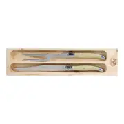 Laguiole Jean Dubost Deluxe Light Horn Carving Set Set of 2