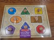 Melissa & Doug Jumbo Knob Wooden Puzzle Geometric Shapes