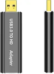 USB 3.0 to HD Adapter Male to HD Female Adapter Convertor 1920x1080 Resolution Display Convent Audio Video Sources from PC to HDTV, Monitor, or Projector