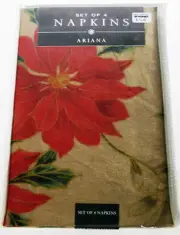 Bed Bath Beyond Set Of 4 Cloth Napkin Christmas ARIANA 100% polyester