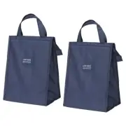 Insulated Lunch Bags, 2Pack 10"x6"x13" Lunch Portable Containers Bag, Dark Blue
