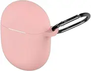[Geiomoo] Silicone Case Compatible with Google Pixel Buds A-Series, Google Pixel Buds 2, Protective Cover with Carabiner (Pink)
