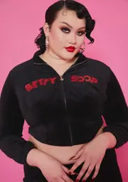[Dolls Kill x Betty Boop] Plus Such A Flirty Toon Zip Up Corset Sweater