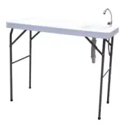 Unbranded Camping Furniture Outdoor Fish Game Cutting Cleaning Table Sink Faucet