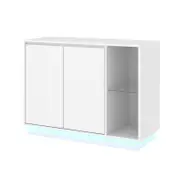 White Sideboard Buffet with LED Lights Storage Cabinet Cupboard