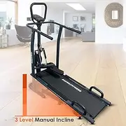[AGARO] Rover Manual Foldable and Portable Treadmill for Home, Includes Jogger and Stepper, Max User Weight 120Kg, Free Online Installation Assistance.