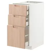METOD / MAXIMERA base cb 3 frnts/2 low/1 md/1 hi drw, white/Fröjered light bamboo, 40x60x80 cm