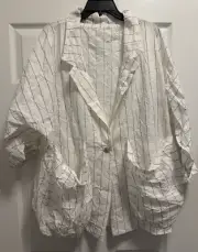 Heydari New York – Avant-Garde Oversized Crinkle Jacket – OS – Made in USA!